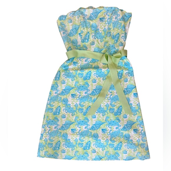 Lilly Pulitzer Dresses & Skirts - Lilly Pulitzer Strapless Crab and Seashell Dress 6